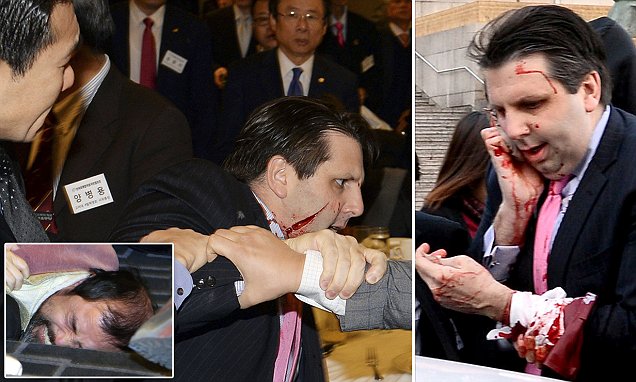 Dubes AS Diserang Aktivis Pro Korea Utara, Ini Foto-fotonya